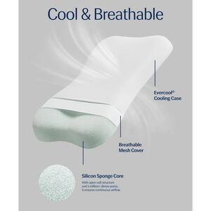 R Evercool® Cooling Pillow Instant Cool-to-Touch Shell Fabric Breathable rest